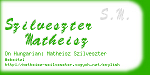 szilveszter matheisz business card